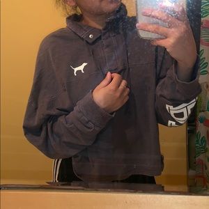 Pink cropped hoodie (;